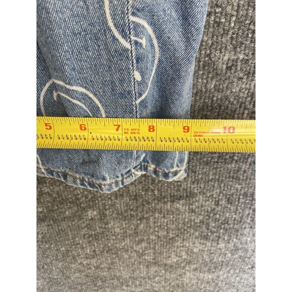 H&M Smiley Print High Waist Straight Wide Leg Denim Jeans Womens 4 - Picture 5 of 9